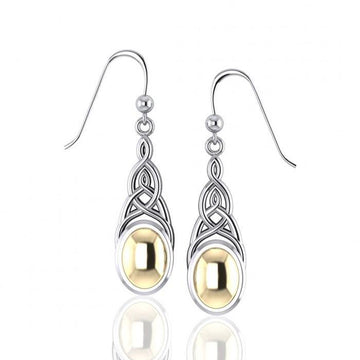 Danu Silver and Gold Accent Celtic Knotwork Earrings MER553 - Jewelry